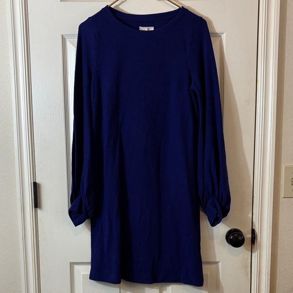 NEW Lou & Grey Deep Blue Long Sleeve pajama Dress shirt small
